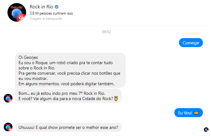 Chatbot do Rock in Rio