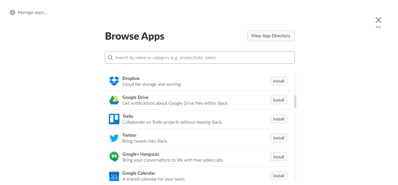 Apps no Slack